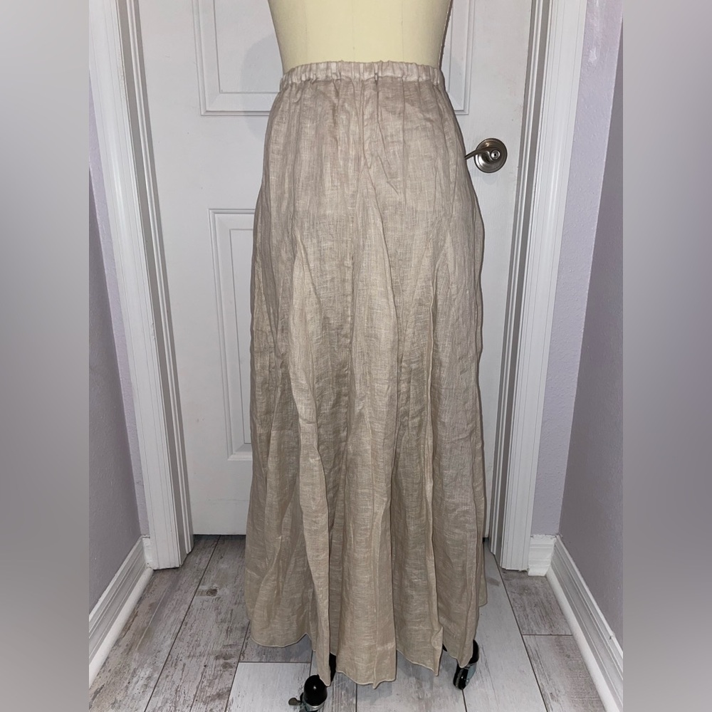 CP Shades Lily Beige Linen Skirt - Picture 2 of 3